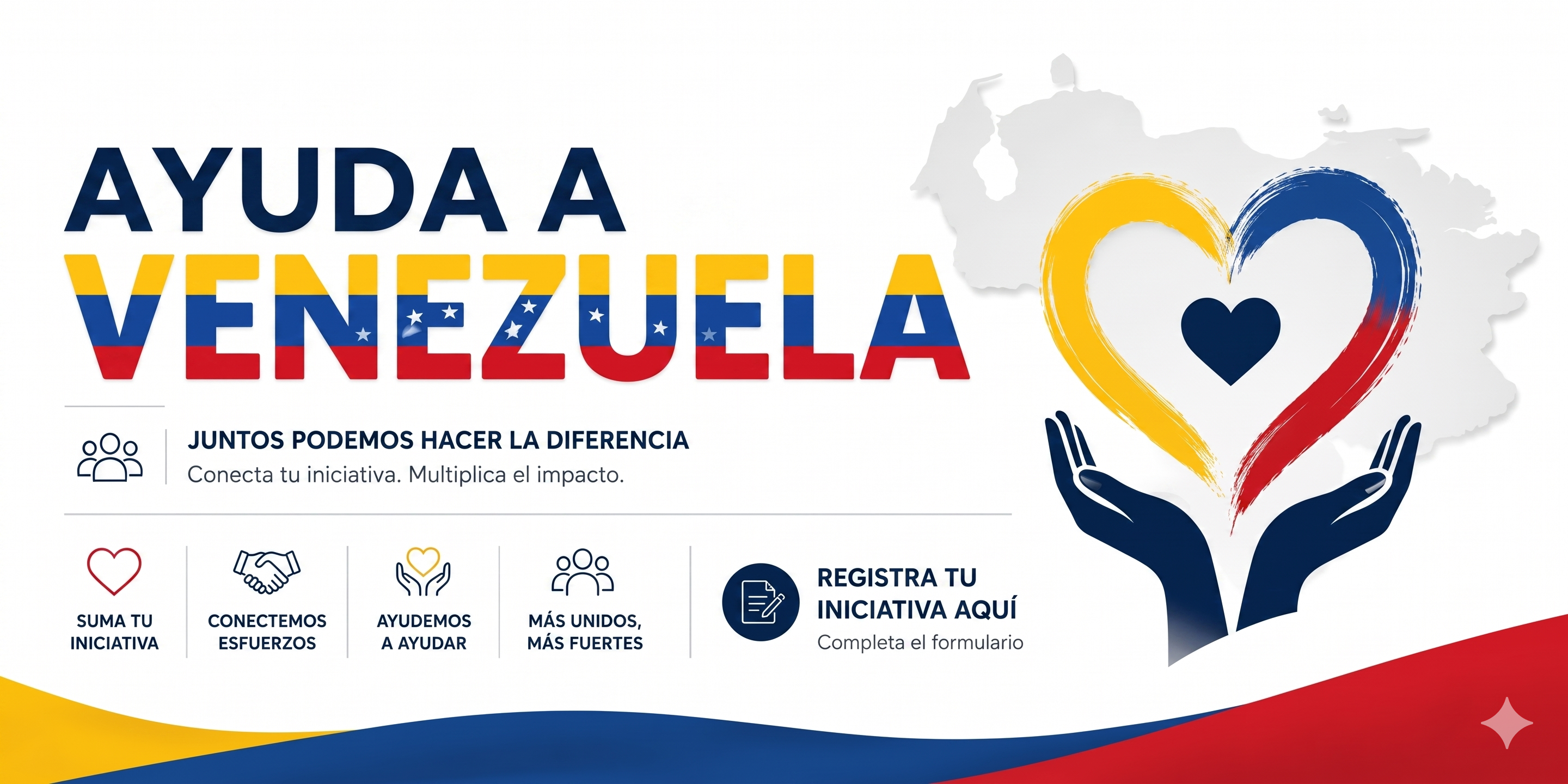 Banner Ayuda a Venezuela — registra tu iniciativa